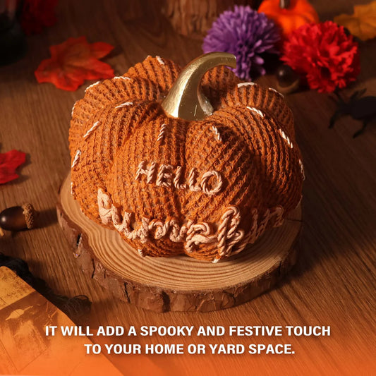 Halloween Pumpkin Decor for Halloween Decorations Indoor, Resin Pumpkin Decoration for Halloween Table Decor