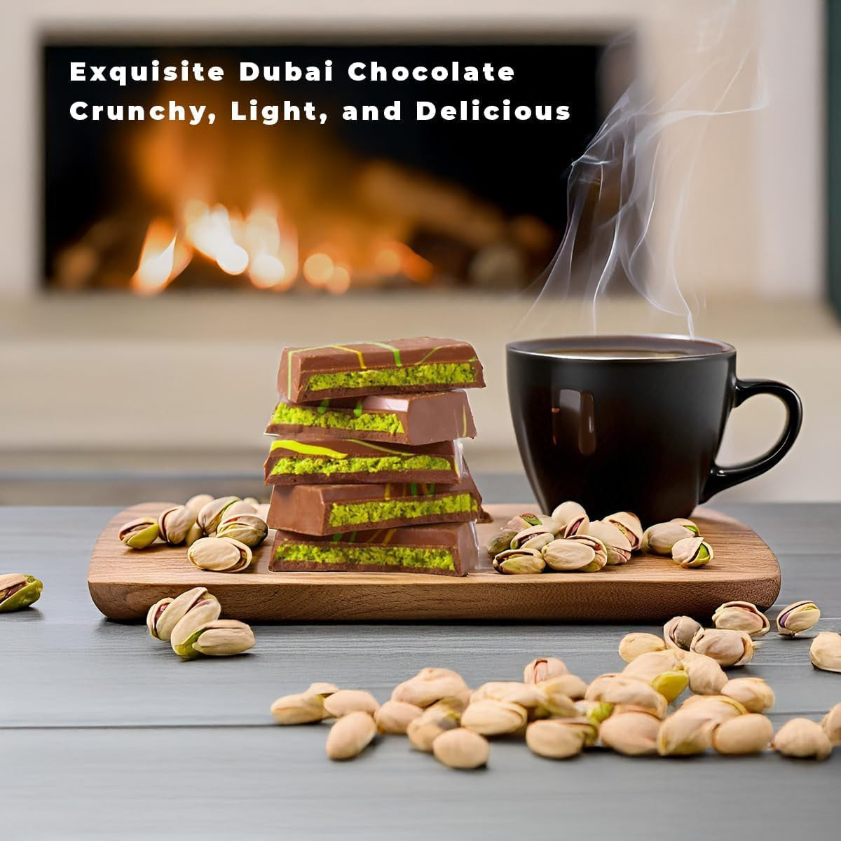 Dubai Chocolate Kunafa Pistachio (The Original), 2.65 Oz - 75 Grams - Imported from DUBAI UAE