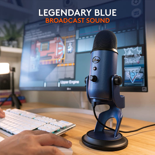 Logitech Creators Yeti USB Microphone for Gaming, Streaming, Podcast, Youtube, Discord, PC, Studio Sound, Plug & Play-Midnight