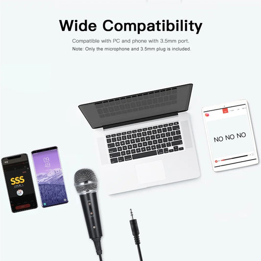 Pc/Phone Microphone,3.5Mm Plug+Play Home Recording Studio Equipment for Live Broadcast Conferencing Chatting