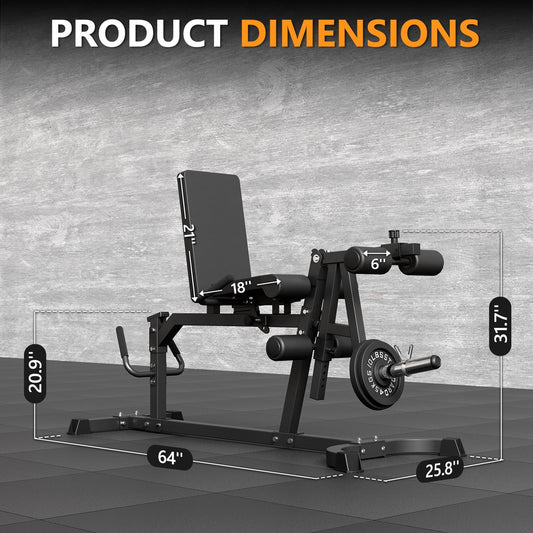 Leg Extension and Curl Machine, Seated Leg Extension Machine and Lying Leg Curl Machine for Home Gym with 600Lbs, Adjustable Leg Machine, Workout Equipment