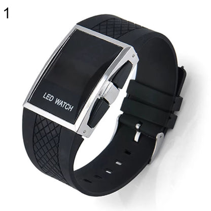 Fashion Casual Unisex Square Case LED Digital Display Sports Wrist Watch Gift