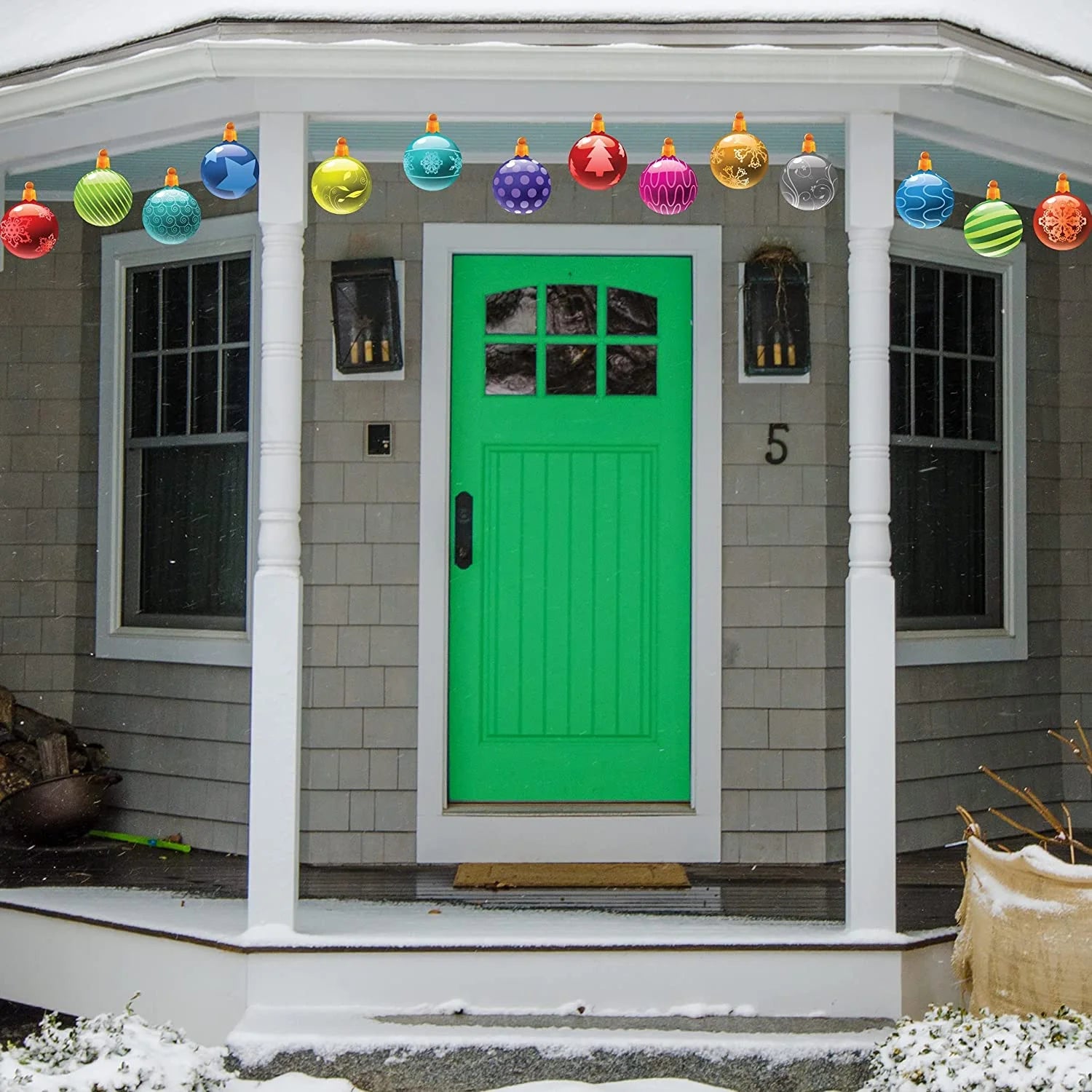 Victorystore 2-D Traditional Outdoor Christmas Yard Ornaments, Flat Globe Shape, Set of 14