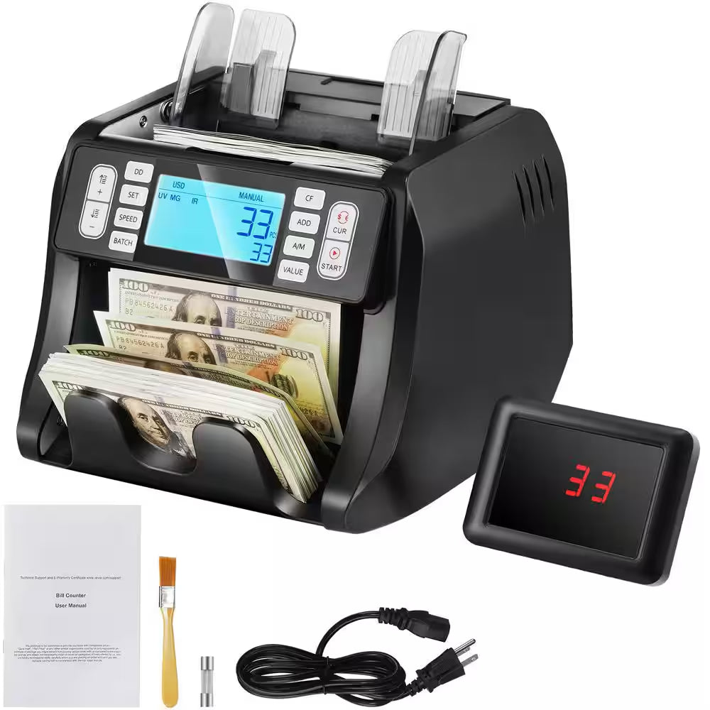 Money Counter Machine, Bill Counter with IR and DD Counterfeit Detection, USD Cash Counting Machine, Sewing Machine