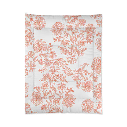 Orange floral Comforter