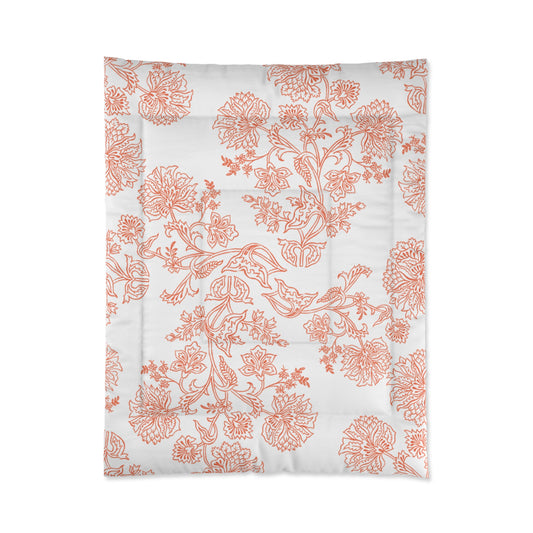 Orange floral Comforter