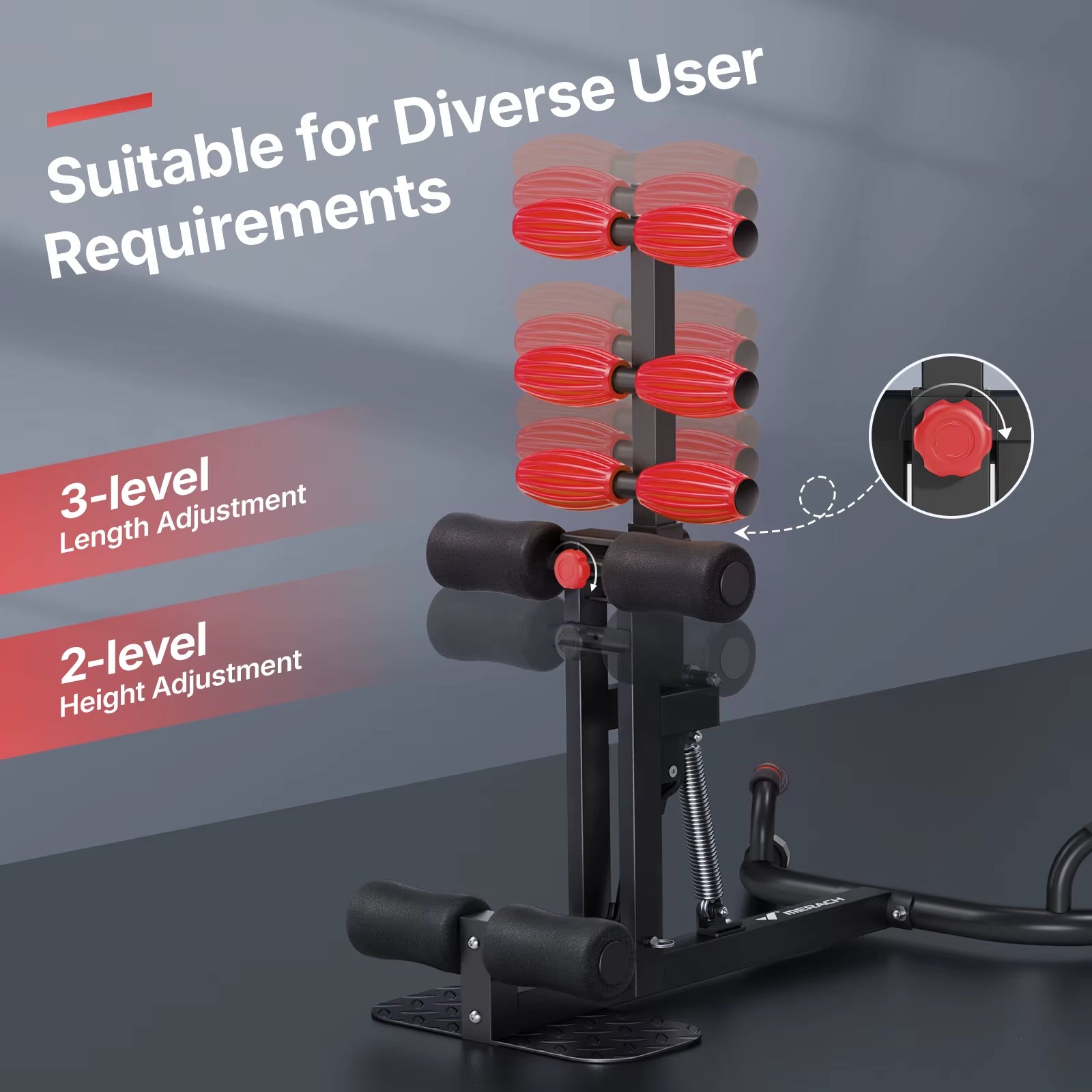 Deep Squat Machine Adjustable Glutes Trainer Machine Core Leg Push up Workout Machine Multifunctional Buttocks Machine