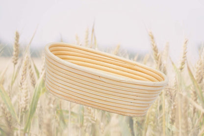 Bread Banneton Basket -10 Inch Basket Sourdough - Oval Handmade Bread Proofing Basket Set -Bread Proof Basket with Stencils for Professional & Home Bakers - Ideal Gift for Birthday