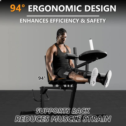 Leg Extension and Curl Machine, Seated Leg Extension Machine and Lying Leg Curl Machine for Home Gym with 600Lbs, Adjustable Leg Machine, Workout Equipment