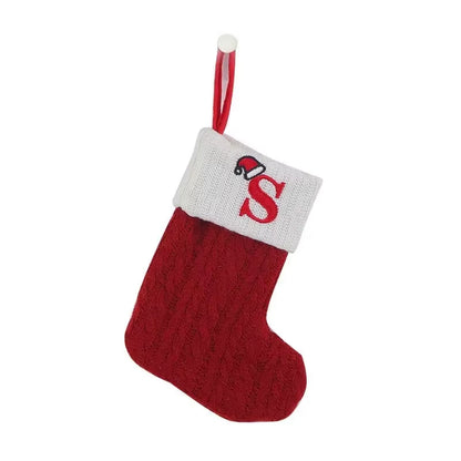 Christmas Alphabet Knitting Socks Christmas Tree Ornaments Christmas Decorations for Home 2025 Noel New Year 2026 Xmas Gift