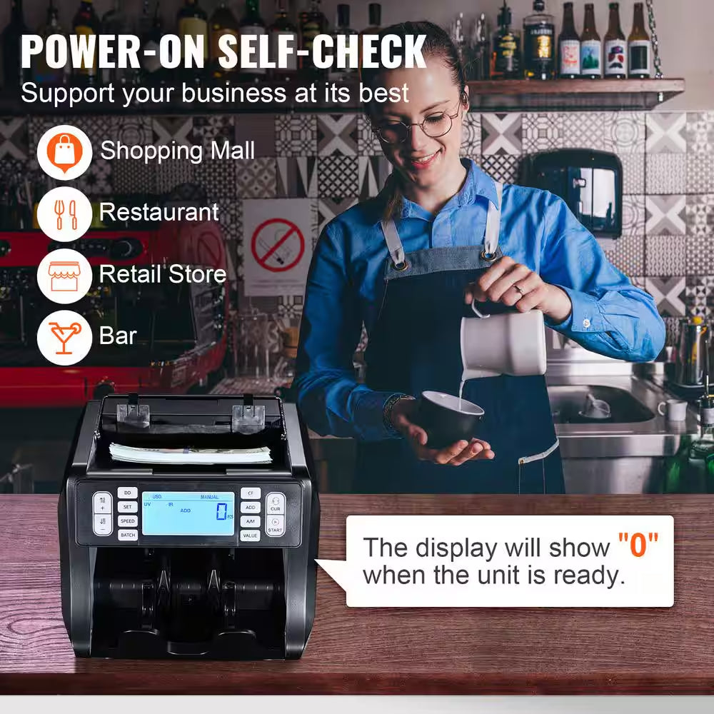 Money Counter Machine, Bill Counter with IR and DD Counterfeit Detection, USD Cash Counting Machine, Sewing Machine