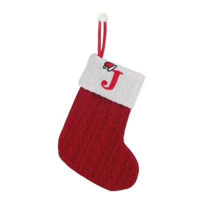 Christmas Alphabet Knitting Socks Christmas Tree Ornaments Christmas Decorations for Home 2025 Noel New Year 2026 Xmas Gift