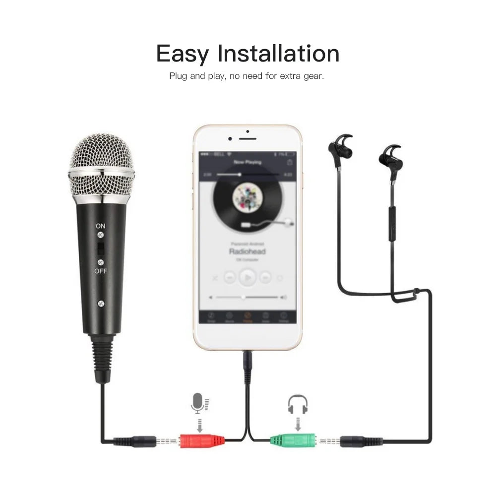 Pc/Phone Microphone,3.5Mm Plug+Play Home Recording Studio Equipment for Live Broadcast Conferencing Chatting