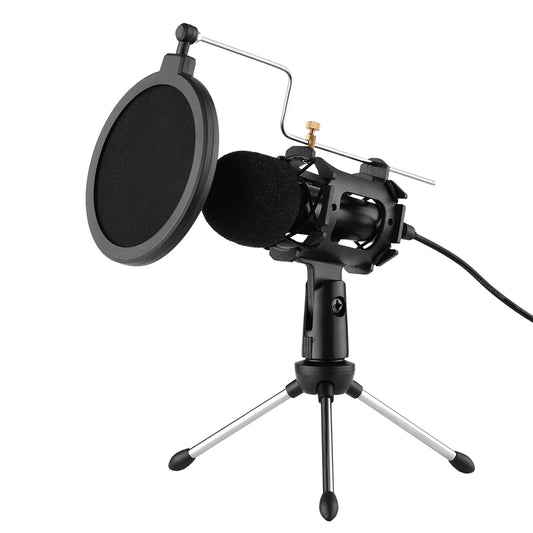 Pc/Phone Microphone,3.5Mm Plug+Play Home Recording Studio Equipment for Live Broadcast Conferencing Chatting