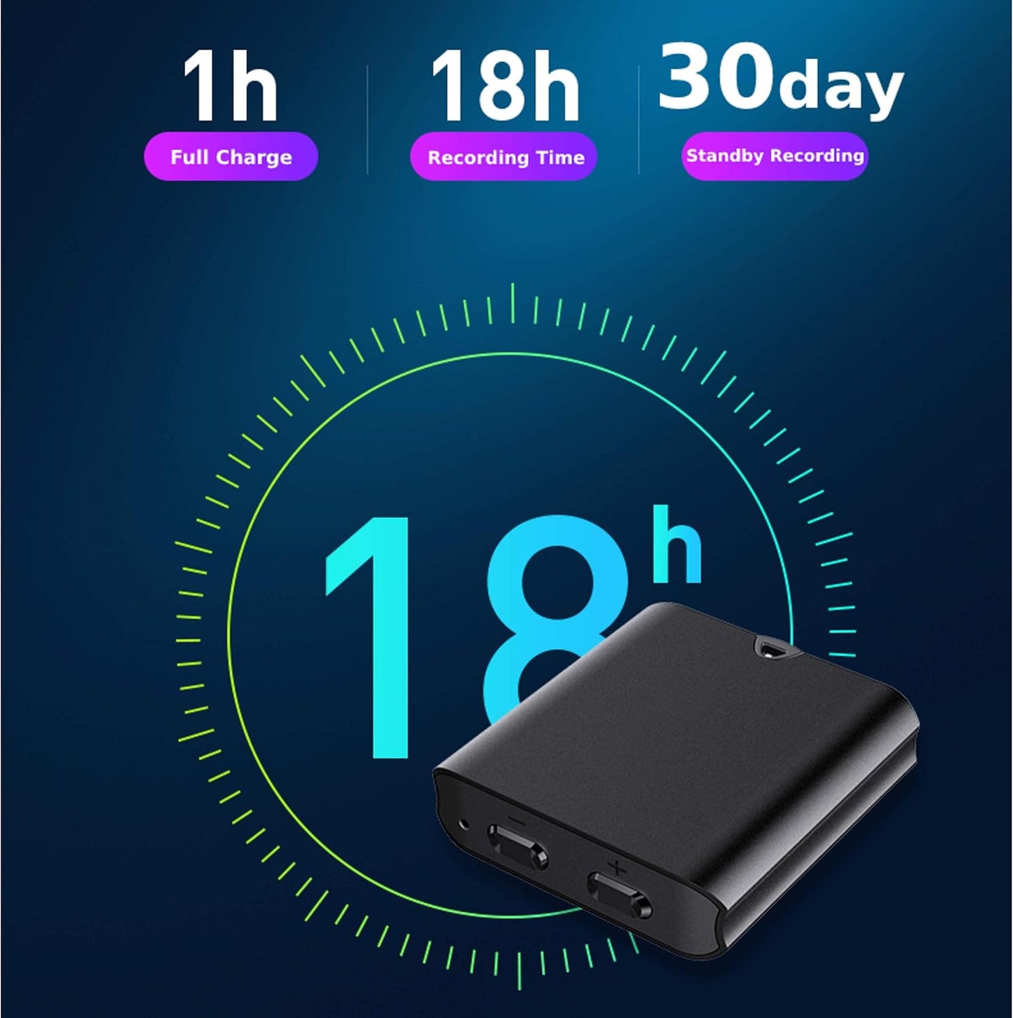 Q63 Professional Mini Voice Activated Recorder, 30 Day Standby Recording, Aluminum Alloy Body, Magnetic, HD Noise Reduction, for Car, Office, Home, Easy to Hide (16 GB)