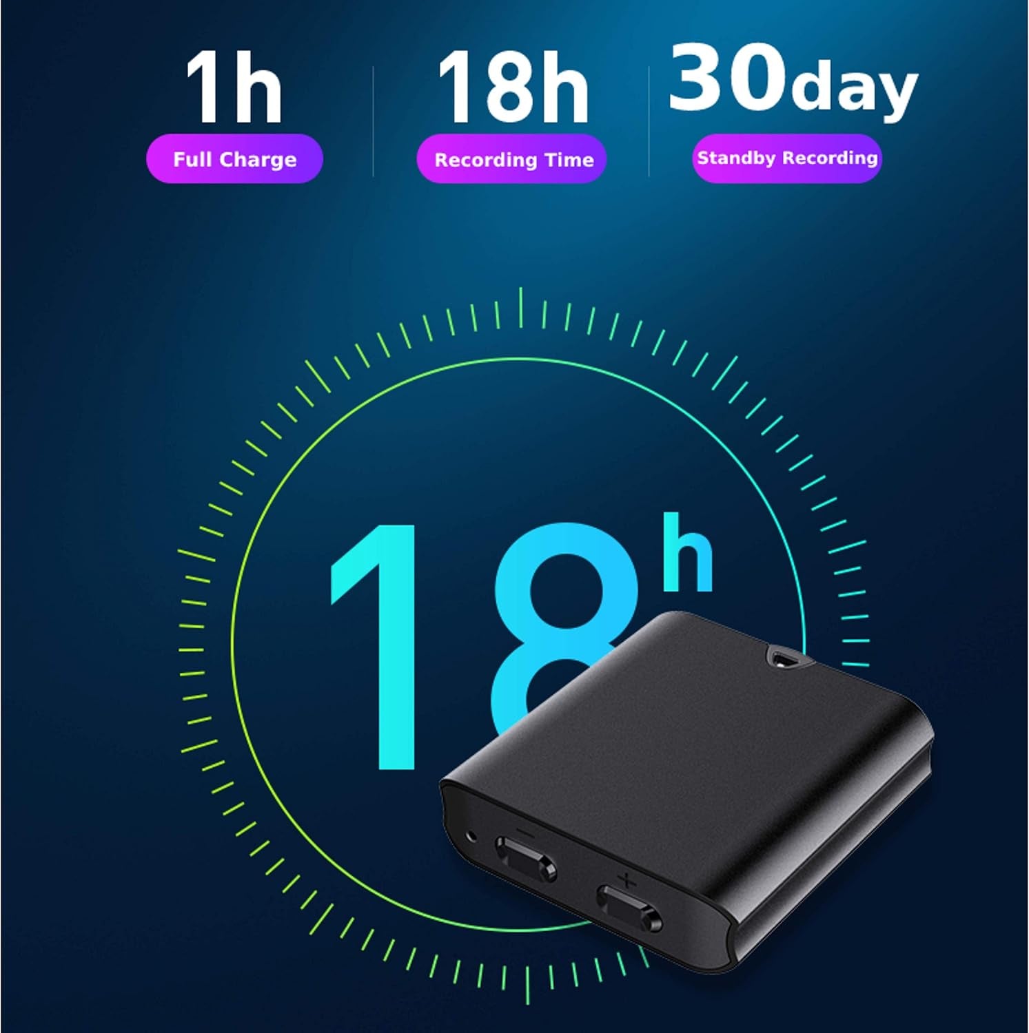 Q63 Professional Mini Voice Activated Recorder, 30 Day Standby Recording, Aluminum Alloy Body, Magnetic, HD Noise Reduction, for Car, Office, Home, Easy to Hide (16 GB)