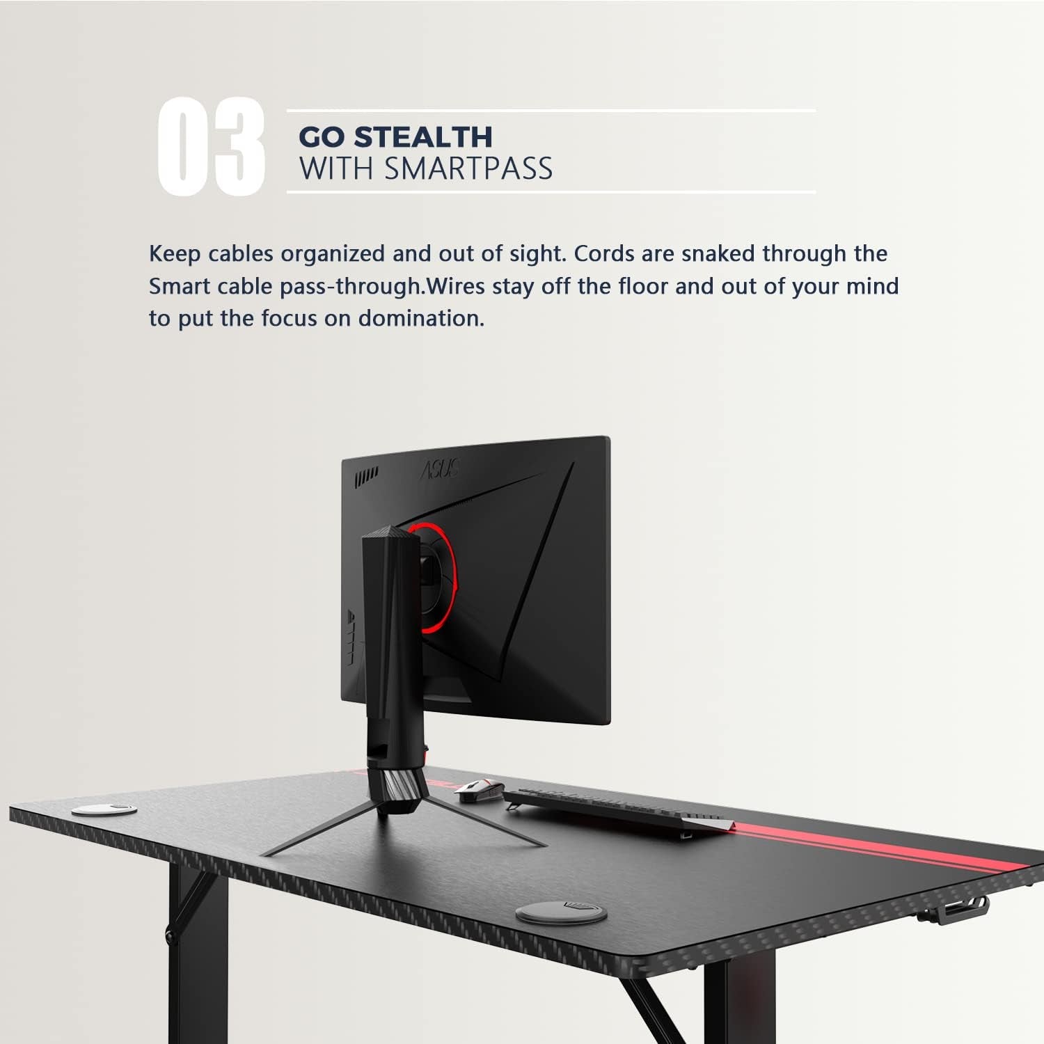 Ergonomic Gaming Desk, T-Shaped Office PC Computer Desk with Full Desk Mouse Pad, Gamer Tables Pro with Gaming Handle Rack, Stand Cup Holder&Headphone Hook (Carbon Fiber Black, 40 Inch)