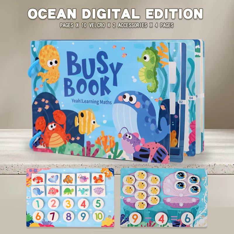 Montessori Baby Busy Book My First Quiet Book Paste Early Learning Education Toy Children Toy Matching Game for Babies 2 3 Years