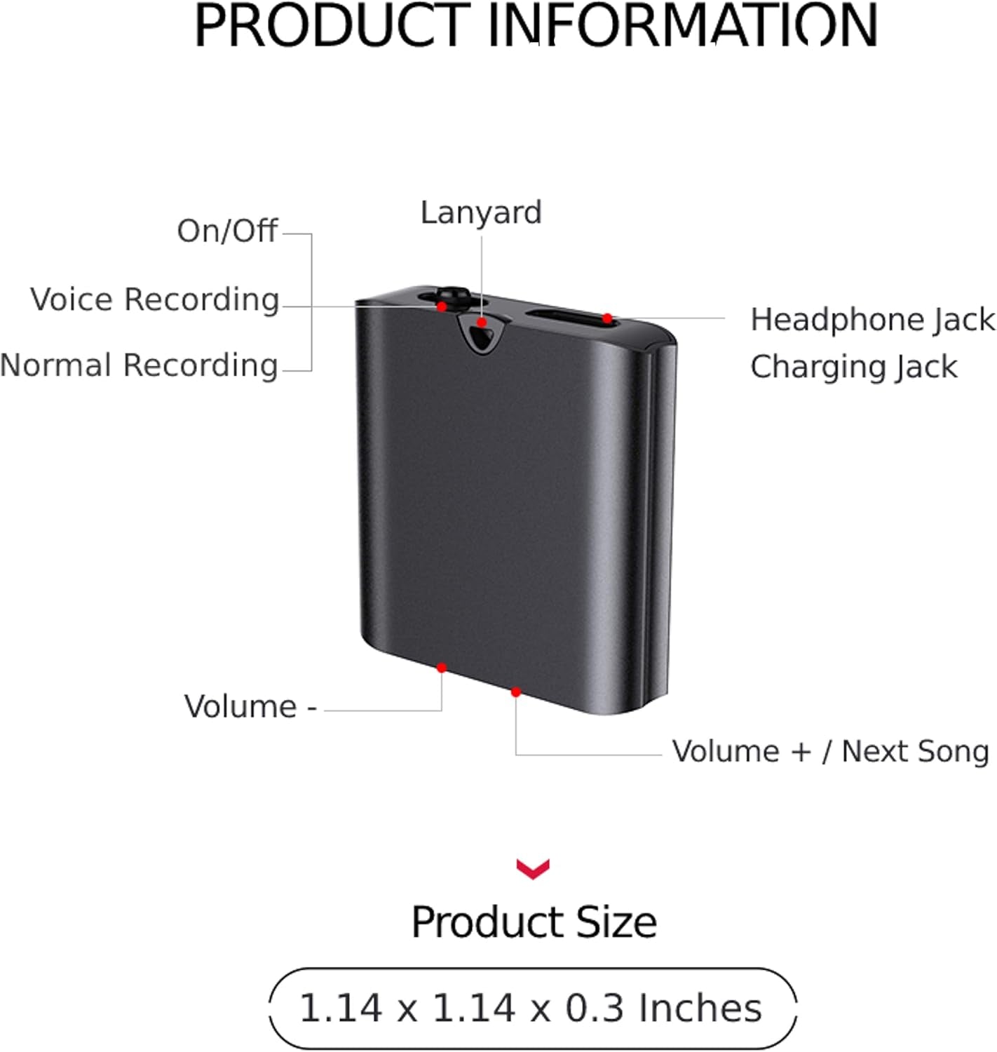 Q63 Professional Mini Voice Activated Recorder, 30 Day Standby Recording, Aluminum Alloy Body, Magnetic, HD Noise Reduction, for Car, Office, Home, Easy to Hide (16 GB)