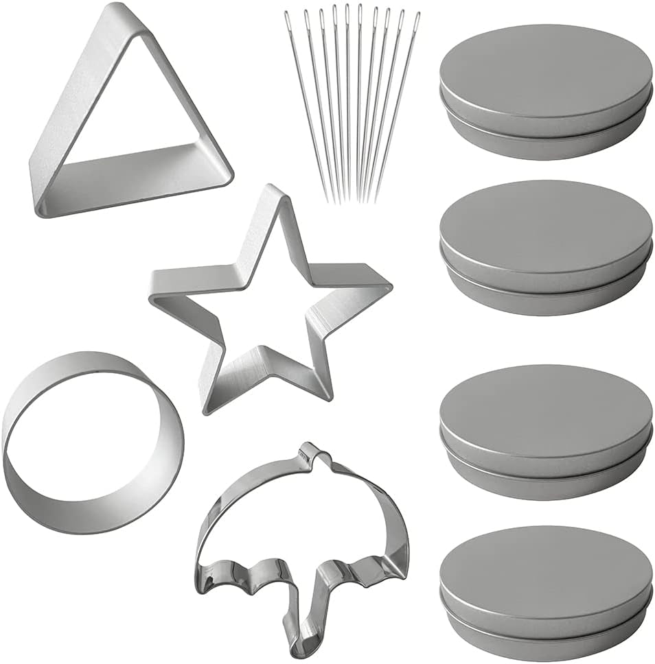 Squid Cookie Game Cutter Mold Tin Case Set Kit Umbrella Shapes Halloween Dalgona Sugar Candy Maker Container Box Tools (A)