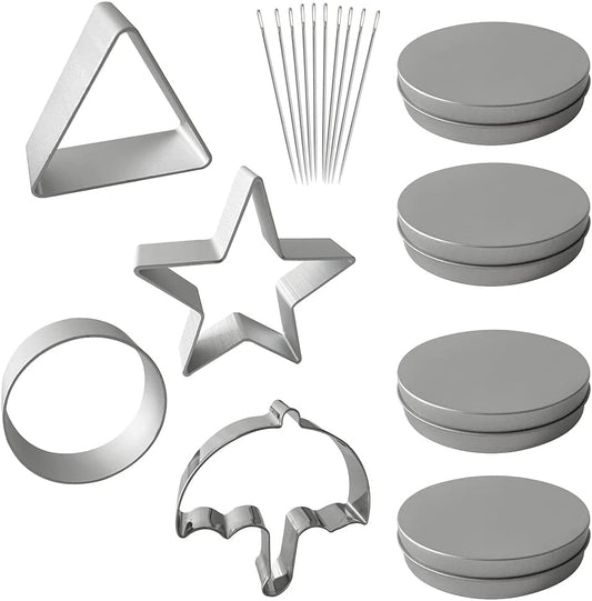 Squid Cookie Game Cutter Mold Tin Case Set Kit Umbrella Shapes Halloween Dalgona Sugar Candy Maker Container Box Tools (A)