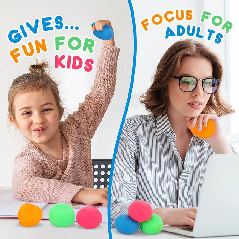 Squishy Stress Balls Resistance Fidget Toys Sensory Stress Relief Hand Therapy Toys Rebound Pinch Squeeze Ball for Kids Adults