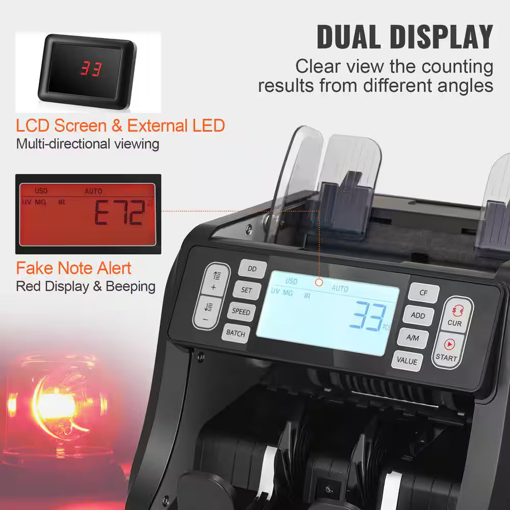 Money Counter Machine, Bill Counter with IR and DD Counterfeit Detection, USD Cash Counting Machine, Sewing Machine