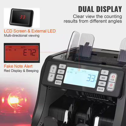 Money Counter Machine, Bill Counter with IR and DD Counterfeit Detection, USD Cash Counting Machine, Sewing Machine
