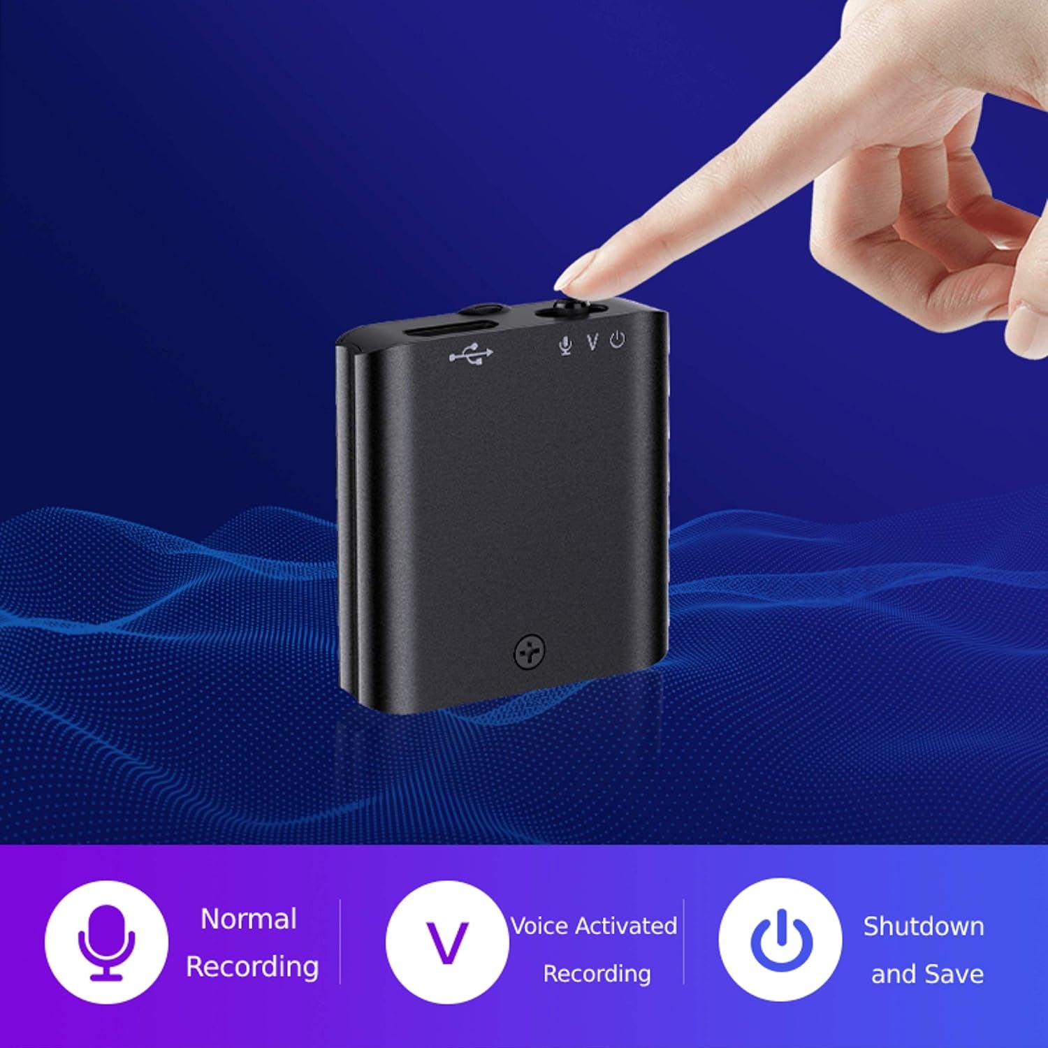 Q63 Professional Mini Voice Activated Recorder, 30 Day Standby Recording, Aluminum Alloy Body, Magnetic, HD Noise Reduction, for Car, Office, Home, Easy to Hide (16 GB)