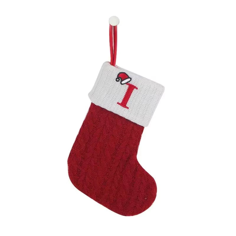 Christmas Alphabet Knitting Socks Christmas Tree Ornaments Christmas Decorations for Home 2025 Noel New Year 2026 Xmas Gift