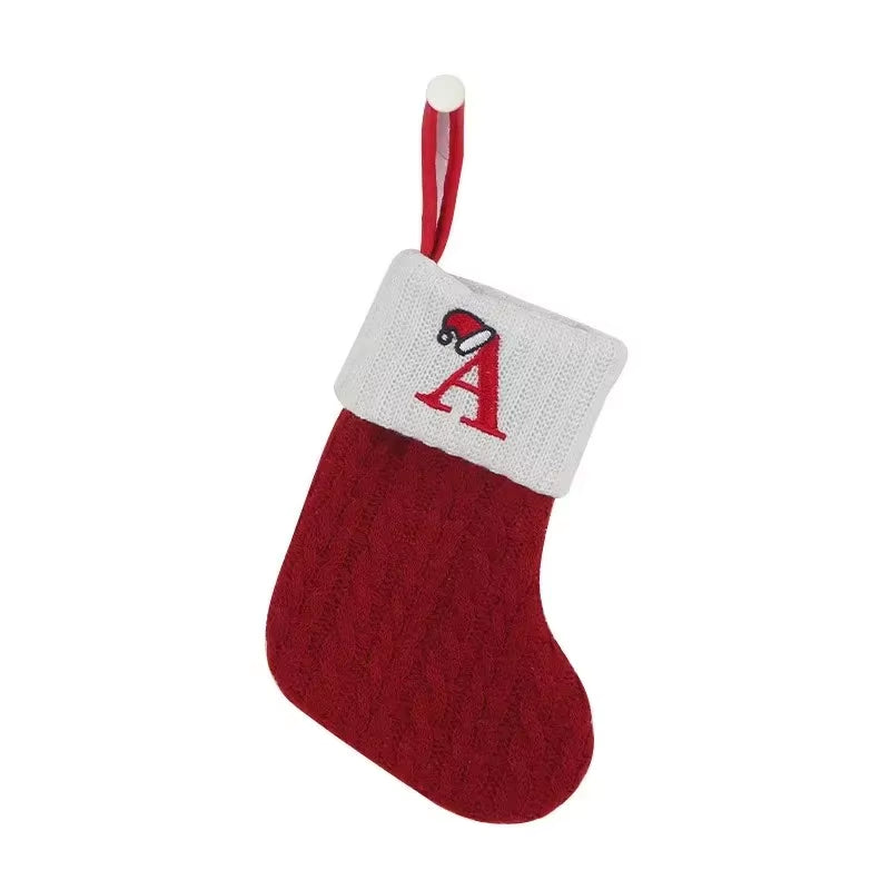 Christmas Alphabet Knitting Socks Christmas Tree Ornaments Christmas Decorations for Home 2025 Noel New Year 2026 Xmas Gift