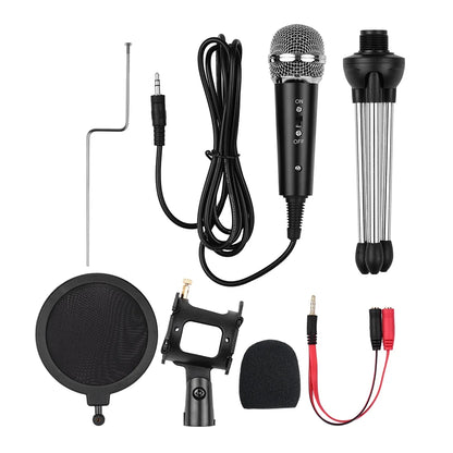 Pc/Phone Microphone,3.5Mm Plug+Play Home Recording Studio Equipment for Live Broadcast Conferencing Chatting