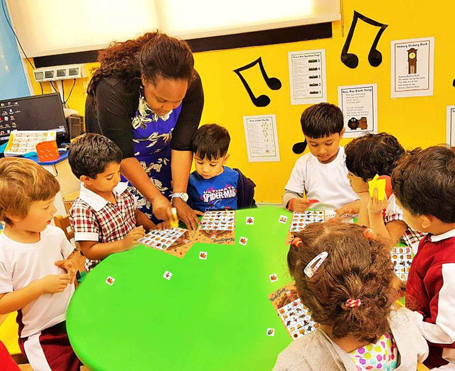 Thanksgiving Bingo Game - 24 Player Cards, Family & Toddler Friendly, Classroom Party Activities