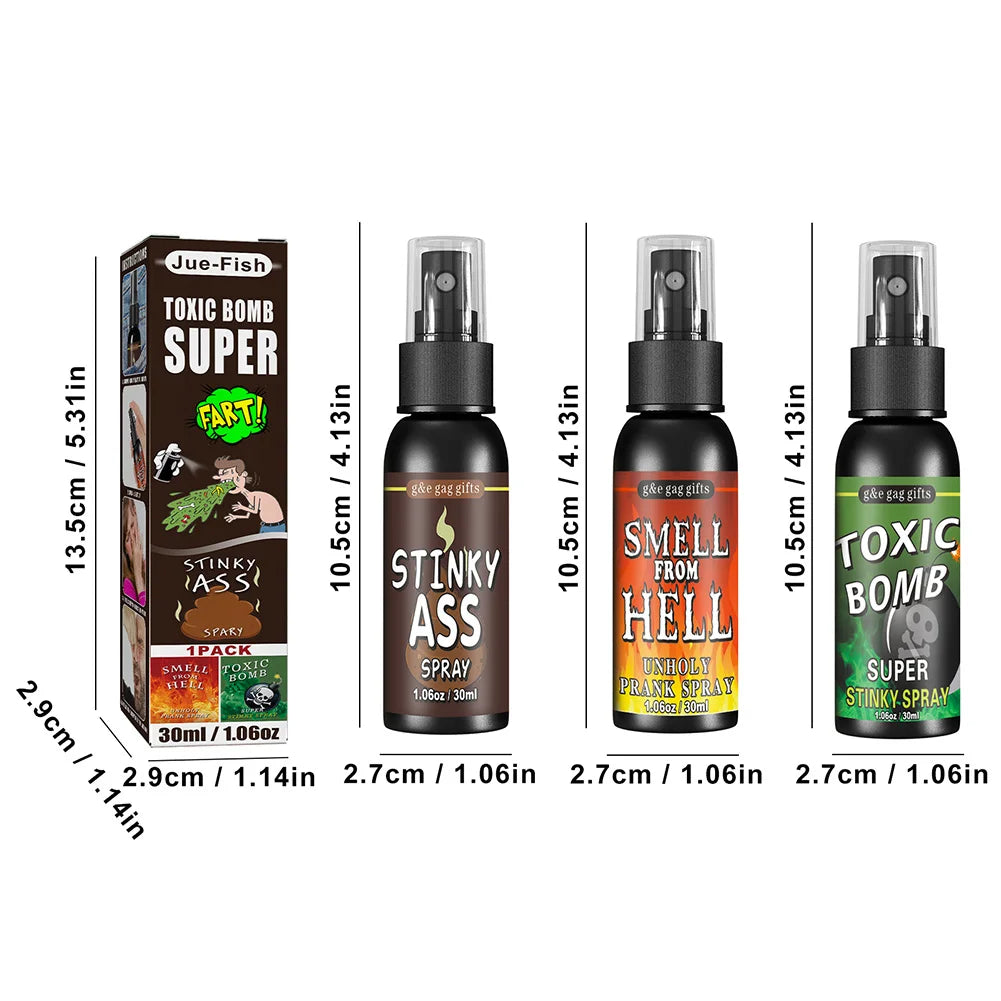 30Ml Fart Spray Party Supplies Plastic Liquid Fart Gag for Adults Kids Terrible Stinky Fart Spray Non Toxic Halloween Funny Toys